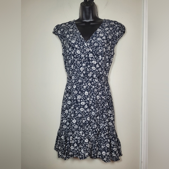 J. Crew Mercantile Floral Faux Wrap Dress sz 0 - Picture 1 of 12